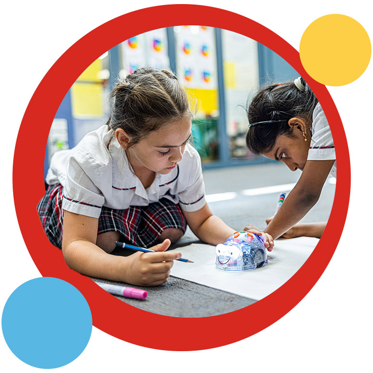 Girls coding at Holy Spirit Catholic Primary St Clair